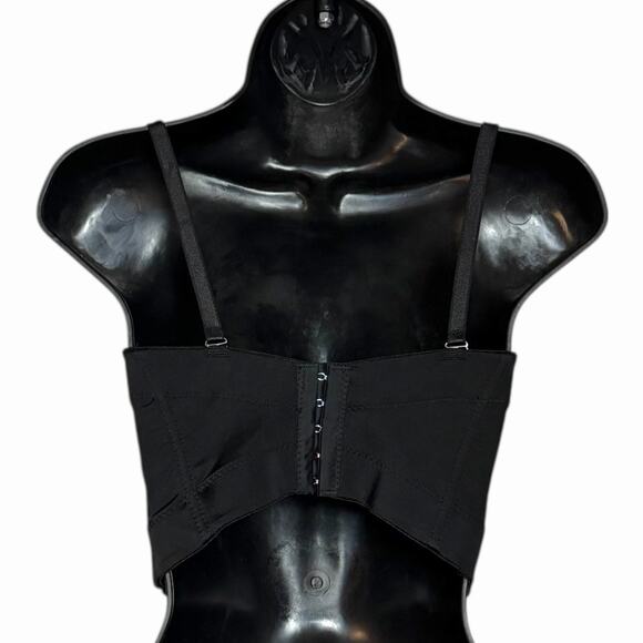 ALIVILA Y BLACK SILVER SEQUIN CORSET BUSTIER RETRO 80s 90s STYLE RETRO GLAM M - Picture 3 of 5